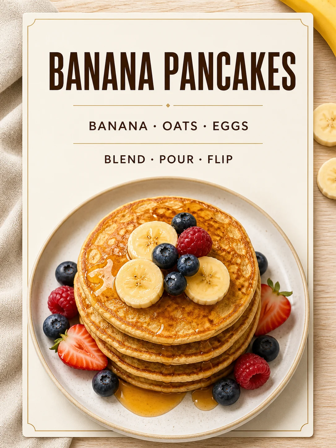 Nano Banana food recipe card sample with rendered recipe text