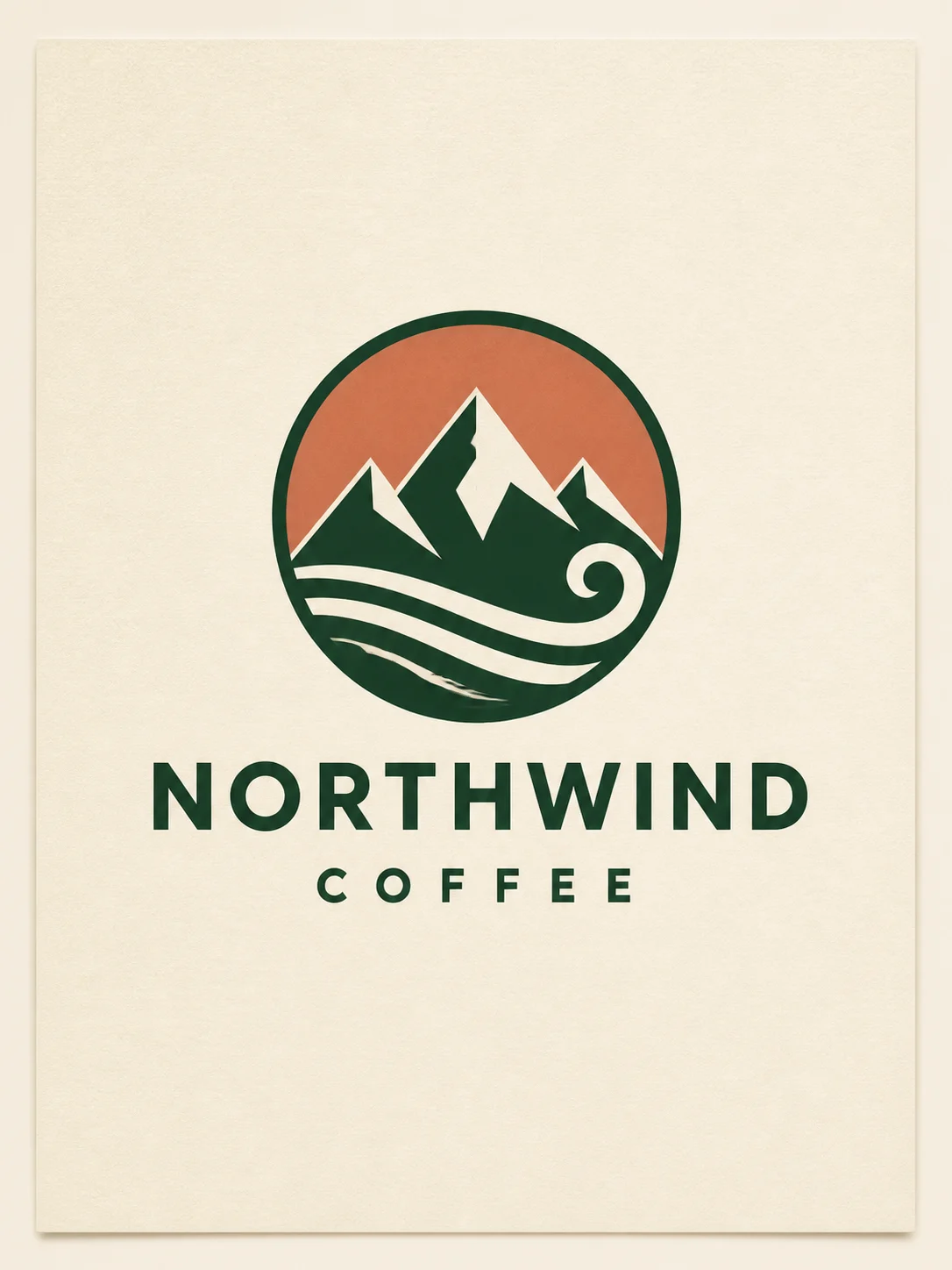 Nano Banana logo design — a clean Northwind Coffee brand mark with rendered text