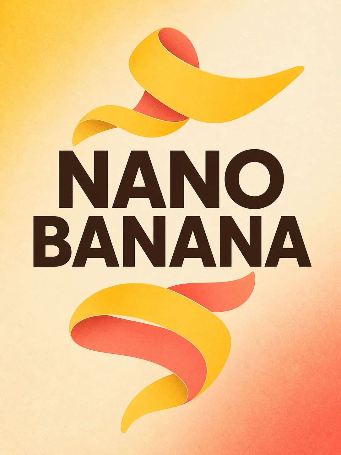Nano Banana typographic poster with crisp NANO BANANA lettering