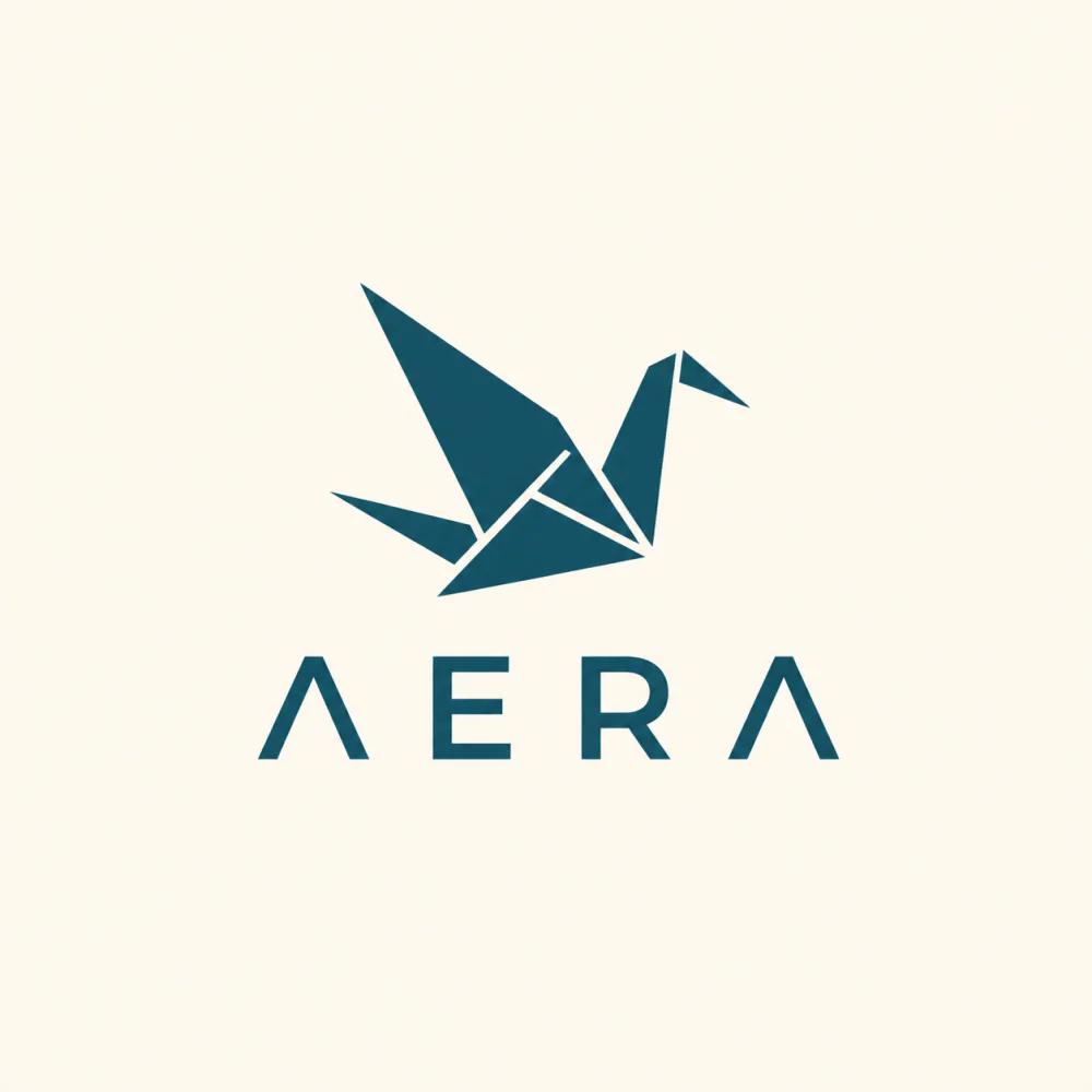 Z Image Turbo example — minimalist origami-crane logo and wordmark