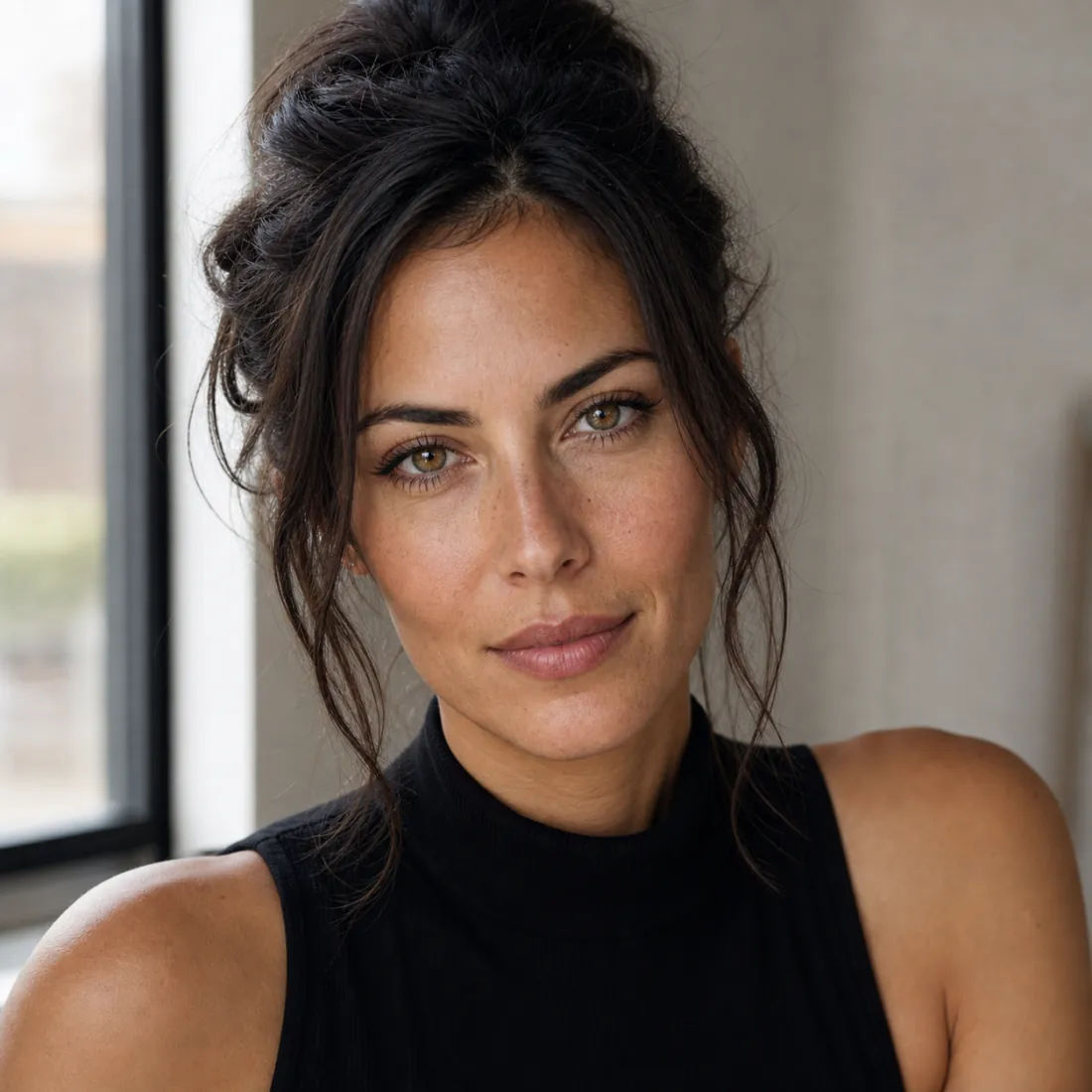 Z Image Turbo example — photorealistic portrait of a woman in soft natural light